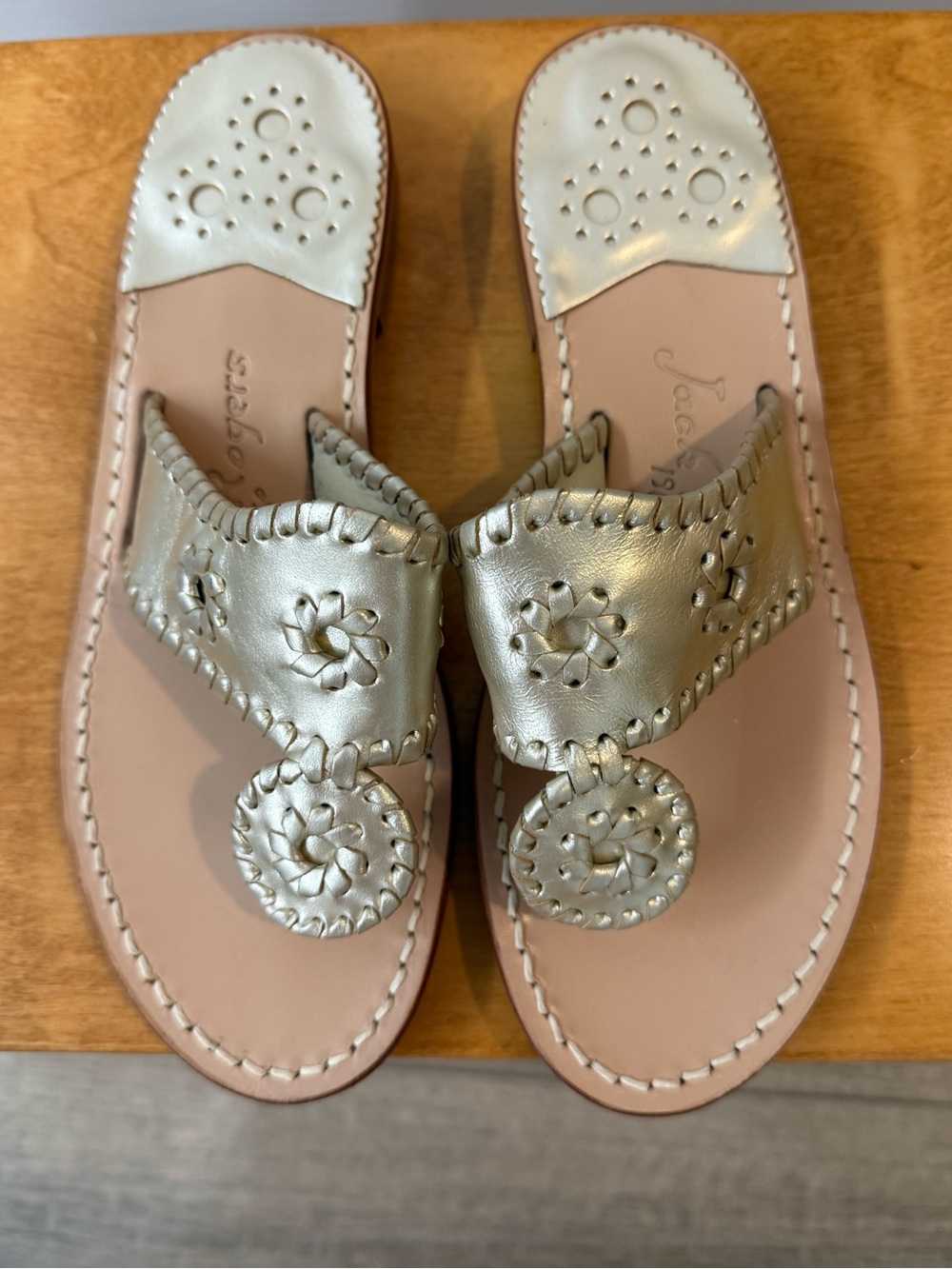 Jack Rogers Metallic Gold Leather Sandals